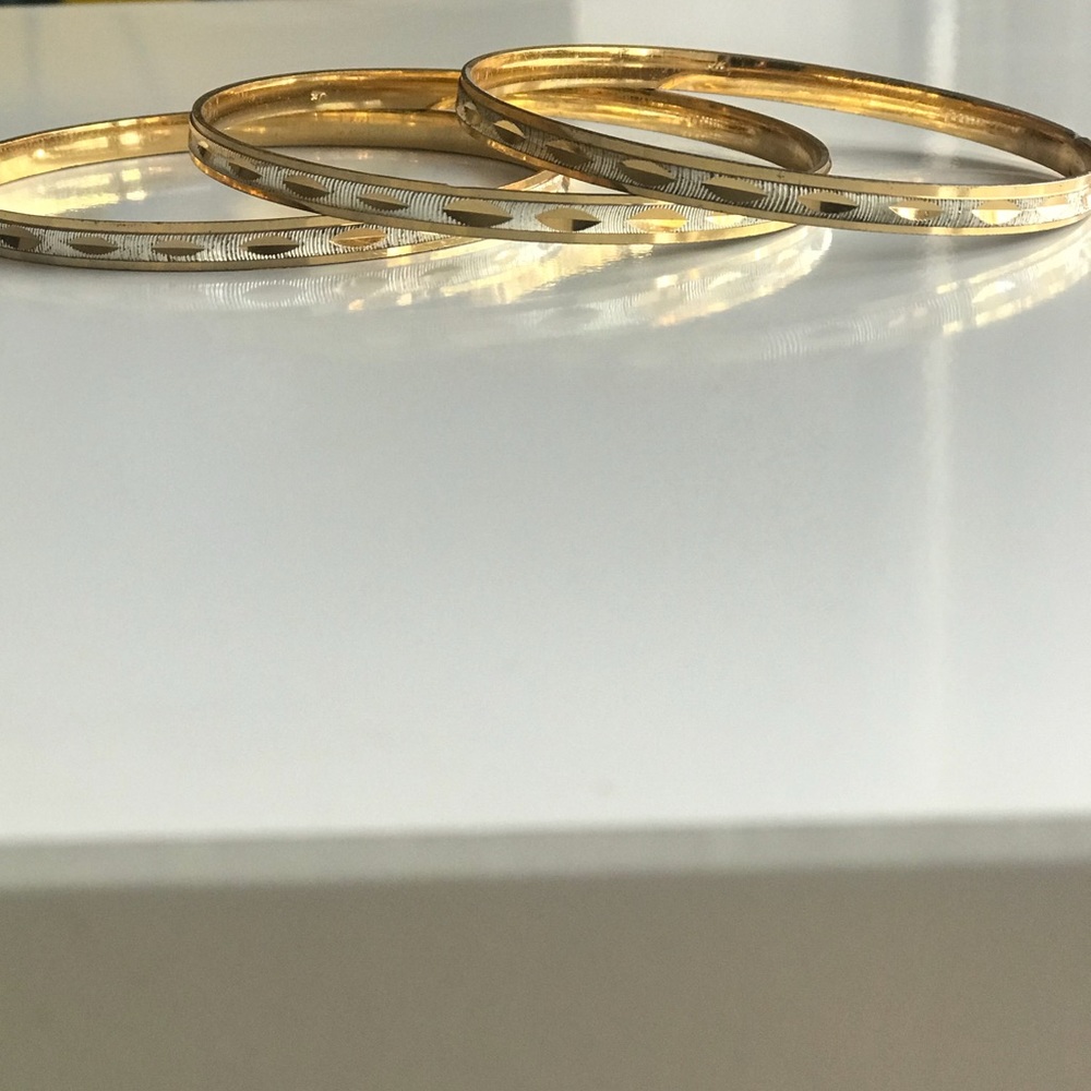 Gold and White bangles